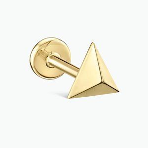 NEW Maria Tash Faceted Triangle Threaded Stud Earring, 14kt gold, 7mm size